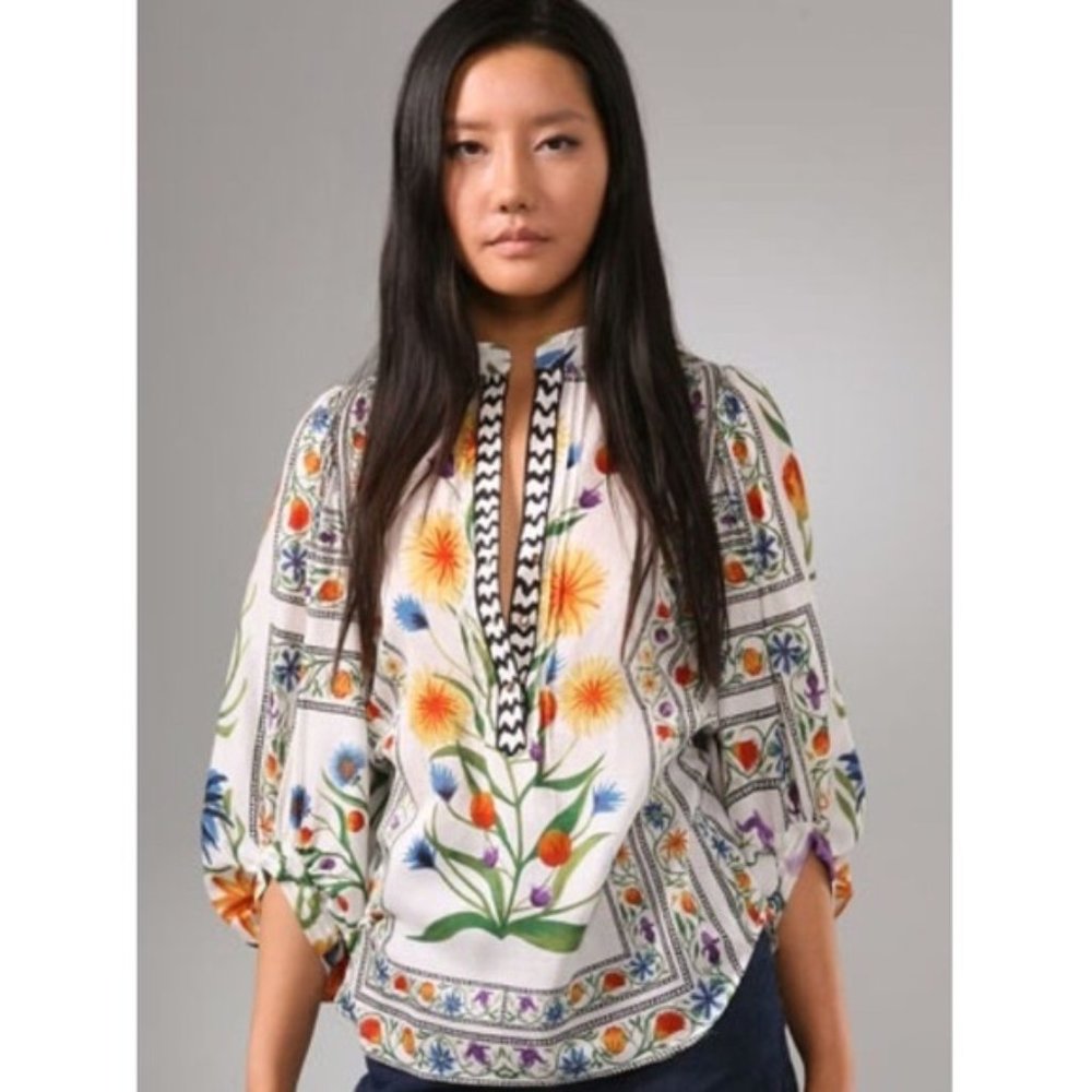 Diane Von Furstenberg floral puff sleeves tunic, 4